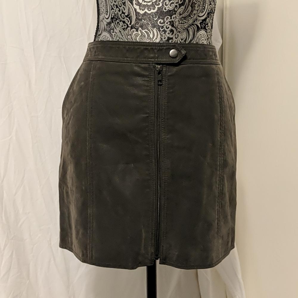 Free People 'Get into the Groove' Faux Leather Mini Skirt